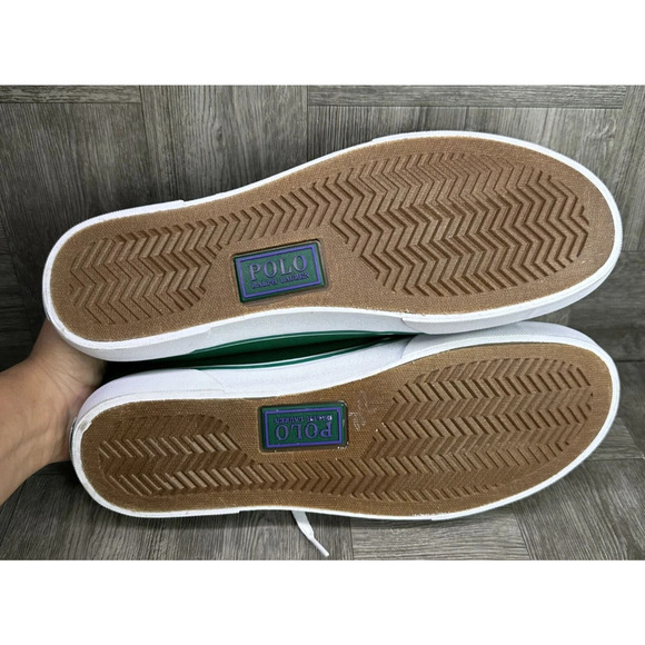 Polo Ralph Lauren Mens Size 10 Faxon X Trim Canvas Green Sneakers Shoes Lace-Up - Picture 7 of 7